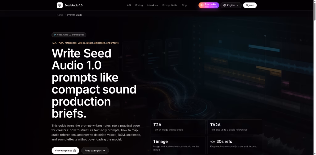 Seed Audio 1.0 -Prompt-Guide-T2A-and-TA2A-Templates