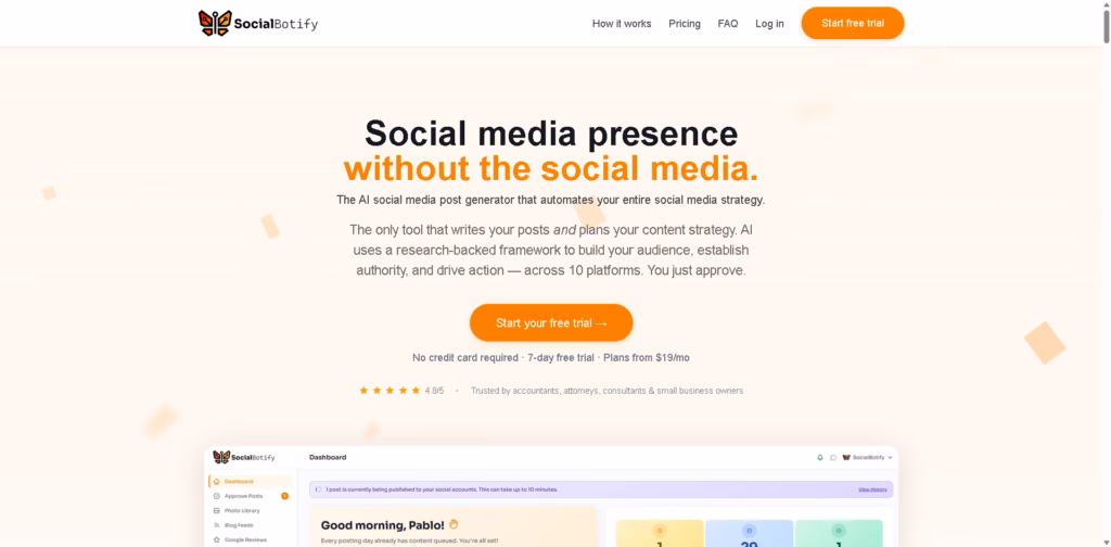 SocialBotify AI-Powered-Social-Media-Presence-for-Professionals
