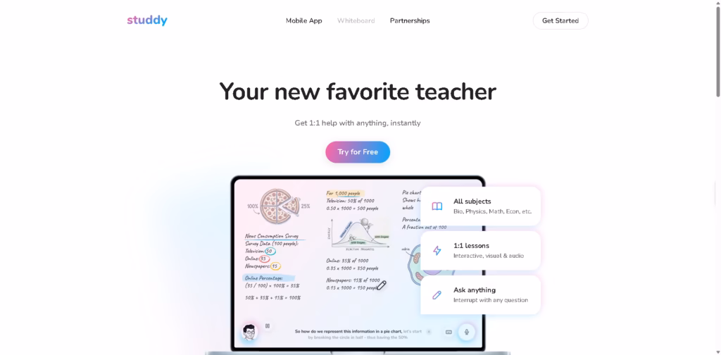 Studdy AI-The-AI-Tutor-That-Actually-Teaches-You