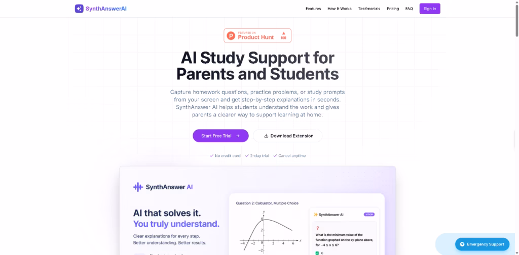 SynthAnswer AI-AI-Study-Support-for-Parents-and-Students