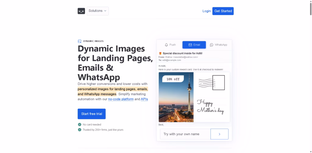 Wafrow-Dynamic-Images-Automated-Email-Personalized-Pages