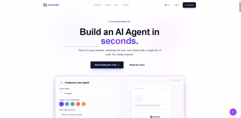 intoCHAT -Build-AI-Chatbots-Agents-in-Minutes