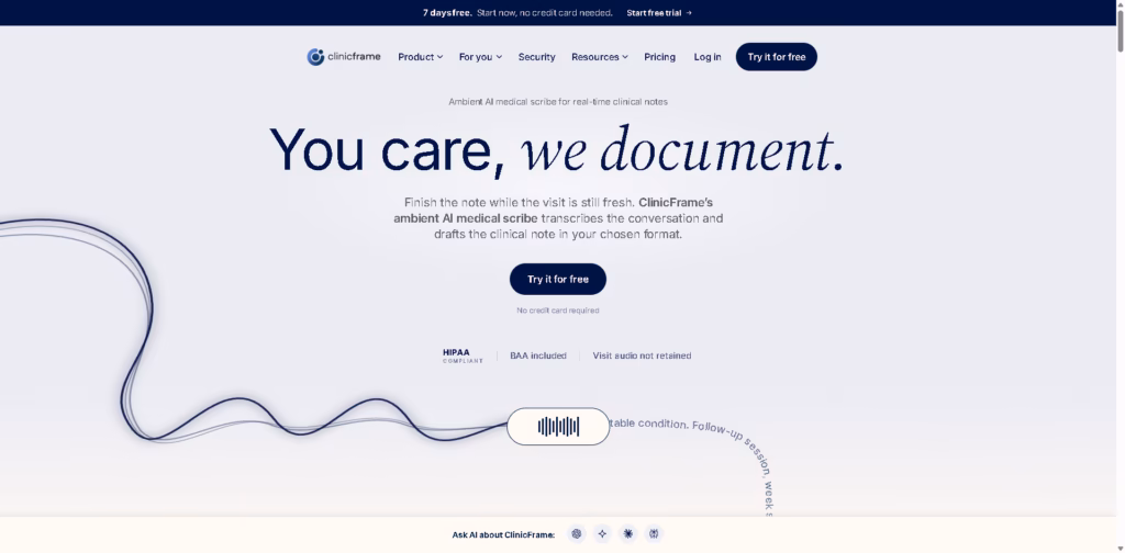 AI-Medical-Scribe-for-Real-Time-Clinical-Notes-ClinicFrame