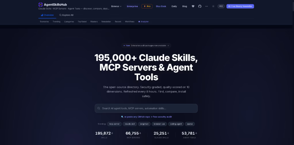 Agent Skills Hub -Security-Graded-Claude-Skills-MCP-Servers