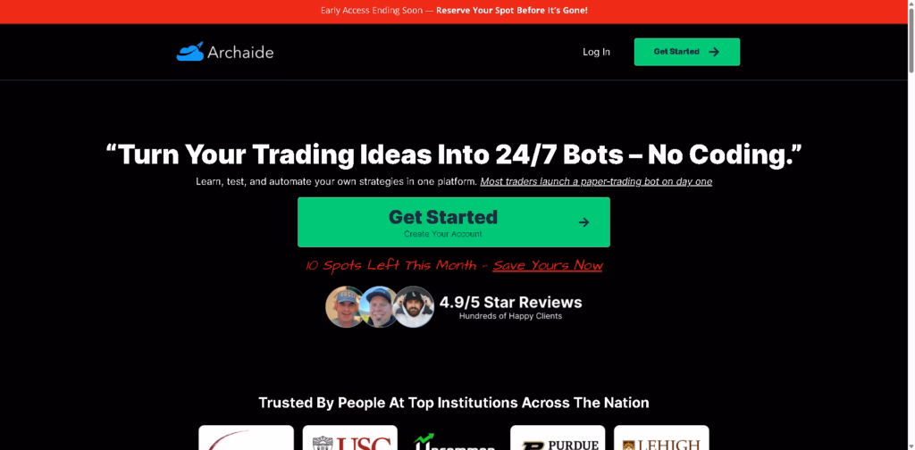 Archaide TradeLab AI-For-Algo-Trading