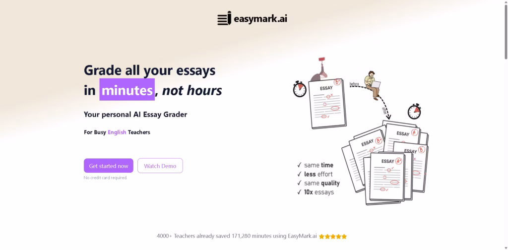 EasyMark.ai Open site 0 -Fast-AI-powered-Essay-Grading