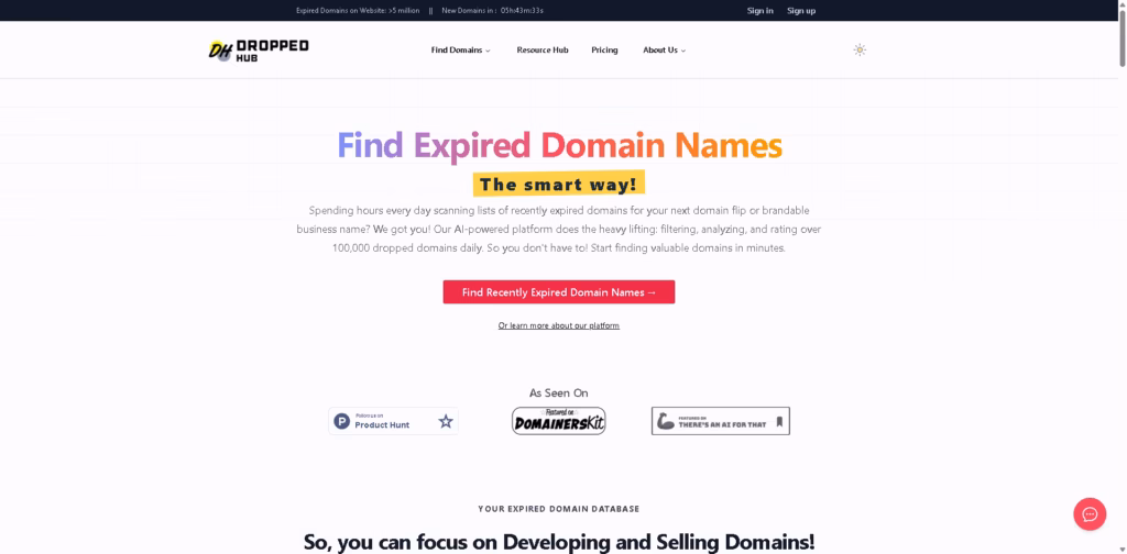 Find-Expired-Domains-Names-DroppedHub