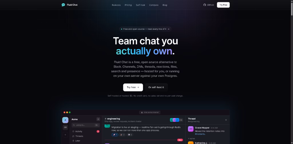 Fluid Chat -the-free-open-source-Slack-alternative