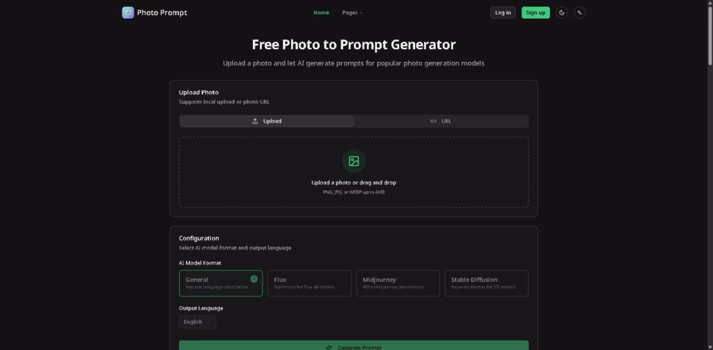 Photo Prompt - Free-Photo-to-Prompt-Generator-AI-Photo-Description-Tool