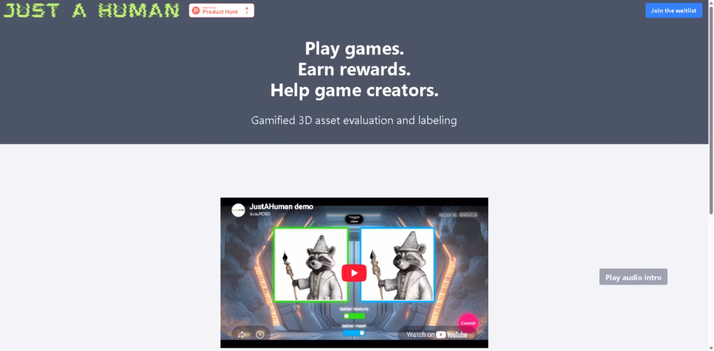 Just A Human-Play-games-Earn-rewards-Help-game-creators