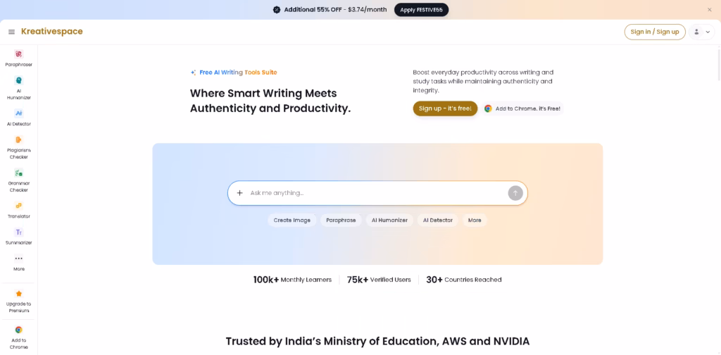 Kreativespace-Free-AI-Writing-Tools-Suite-for-Everyone