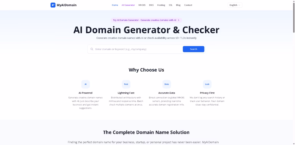MyAIDomain-AI-Domain-Generator-Checker