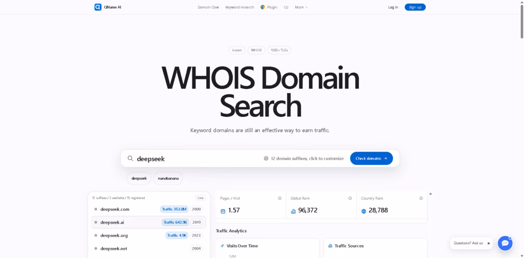 QName AI-AI-Domain-Search-WHOIS-Research-Tools