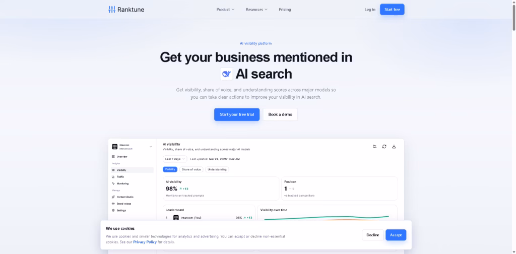 Ranktune AI-search-visibility-and-content-platform