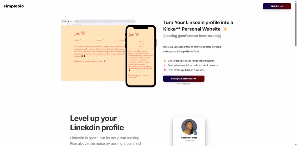 Simplebio -AI personal website builder