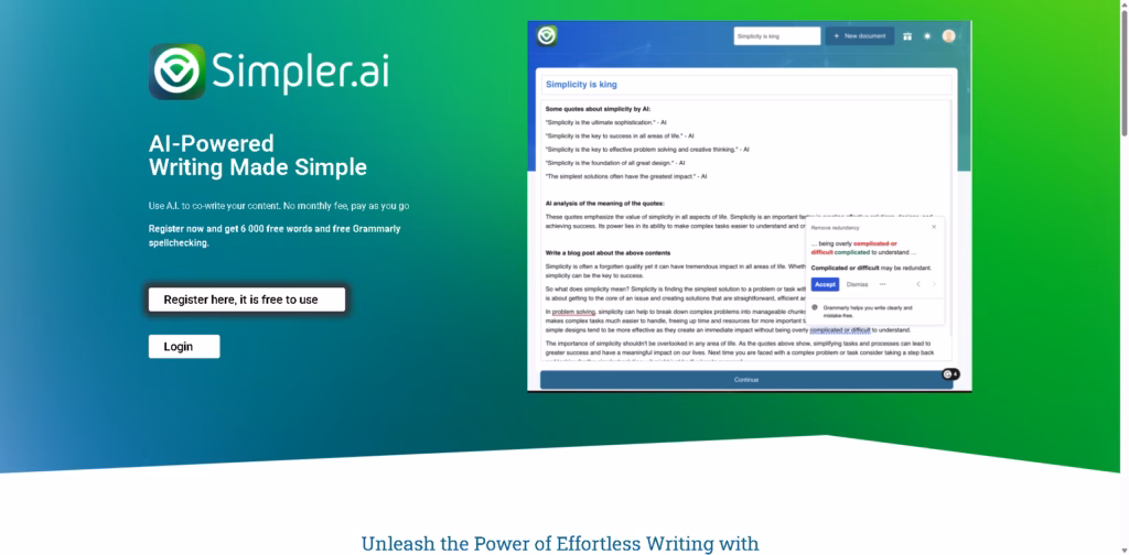 Simpler.AI - Write-simpler