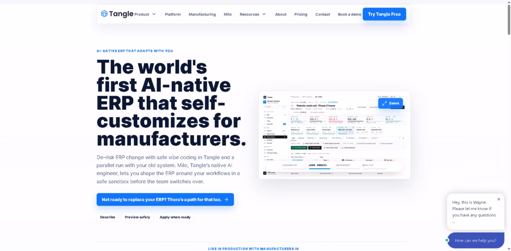 Tangle AI-native-ERP-for-Manufacturers