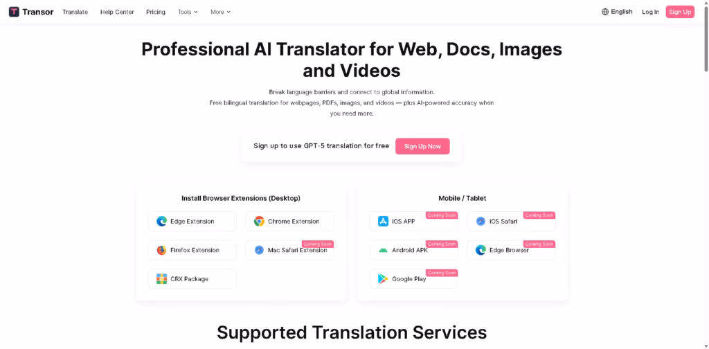 Transor -Professional-AI-Translator-for-Websites-Documents-Images-Videos