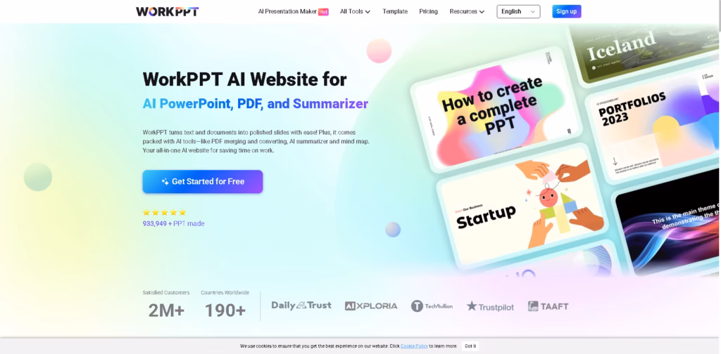 WorkPPT-AI-Presentations-Summarizer-Chat-PDF-More